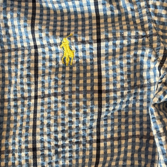 Ralph Lauren Light Blue Checkered Romper - Picture 4 of 6